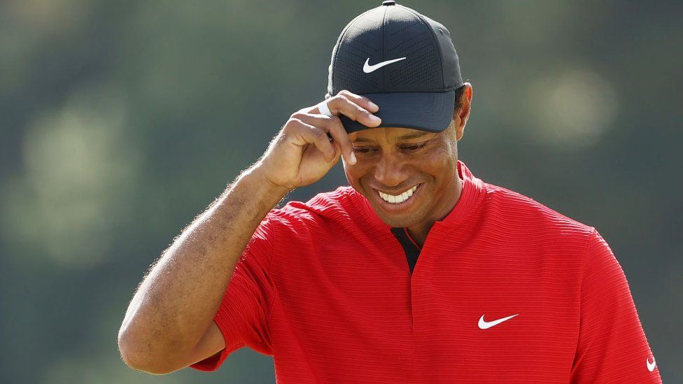 Tiger Woods smiles during the Masters in Augusta, Georgia, on 15 November 2020