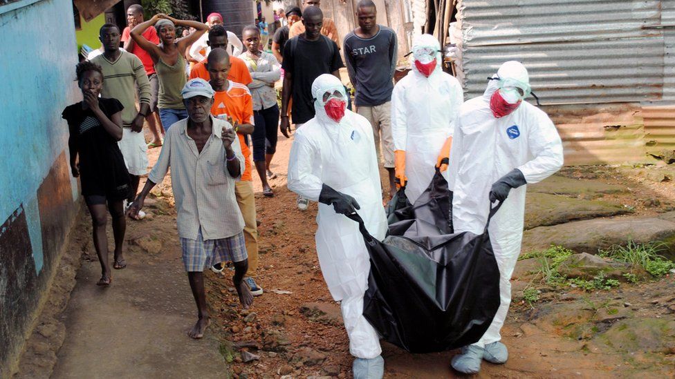 An Ebola victim in Monrovia