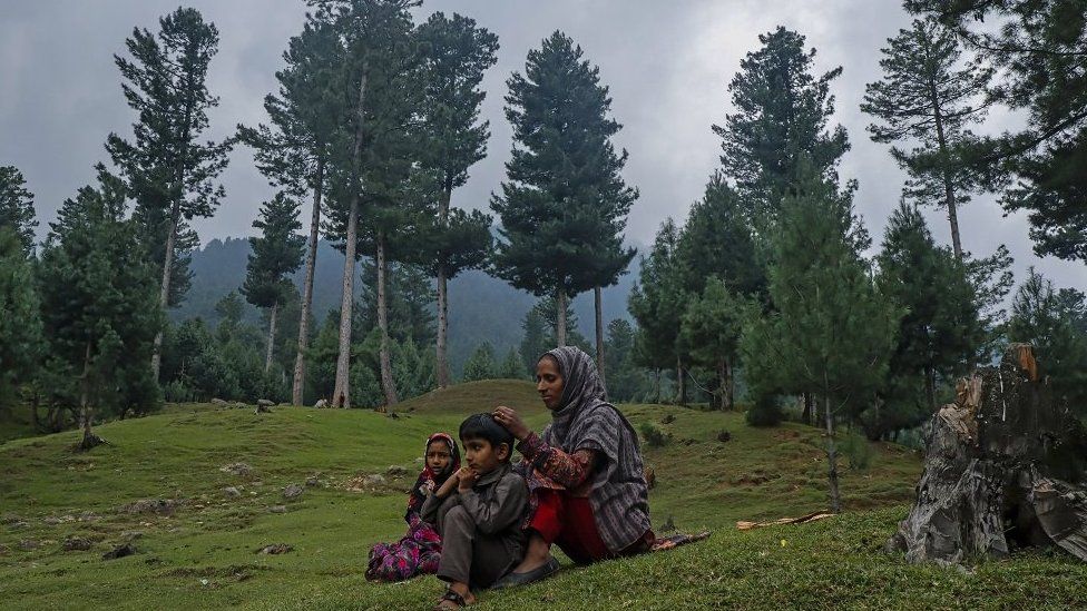 A Bakarwal family seen in the Dardwodur forest range