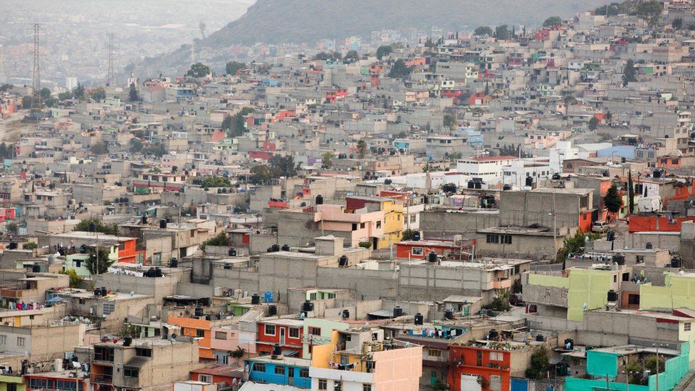 This Jan. 19, 2015 photo, shows a view of the house choked hills in Ecatepec, a rough neighborhood on the outskirts of Mexico City