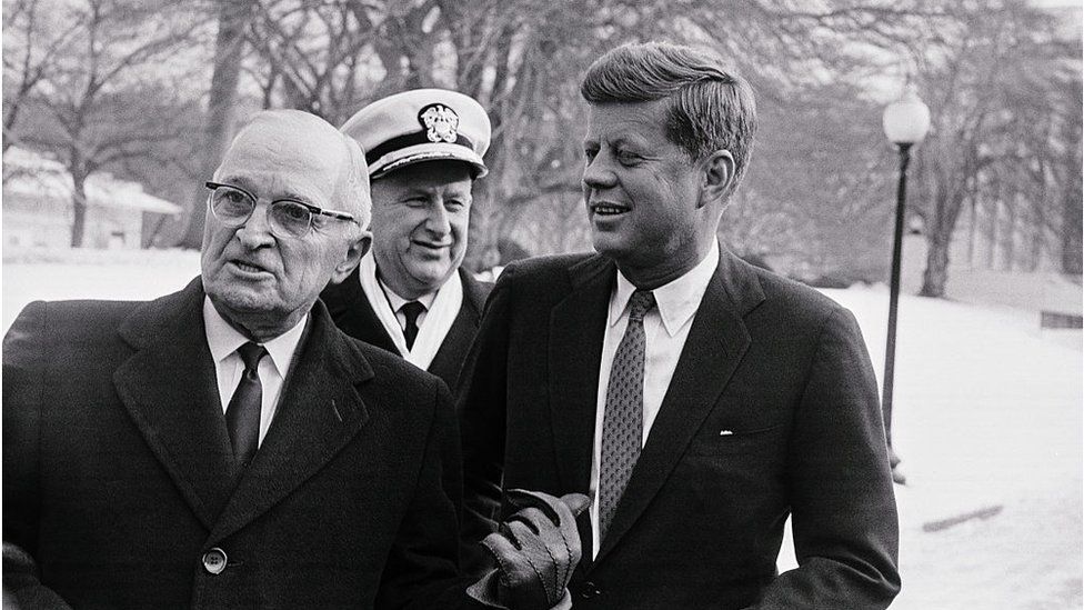 Presidents Truman and Kennedy (right)