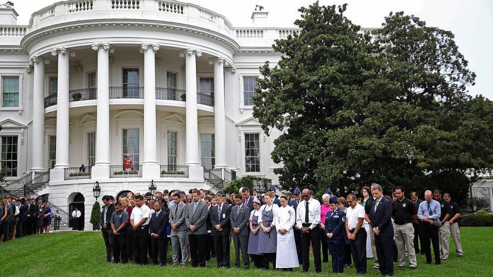 Trump marks 9/11 anniversary at Pennsylvania memorial - BBC News