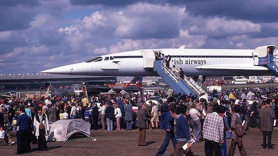Crowds clamoured to see Concorde at the 1976 airshow