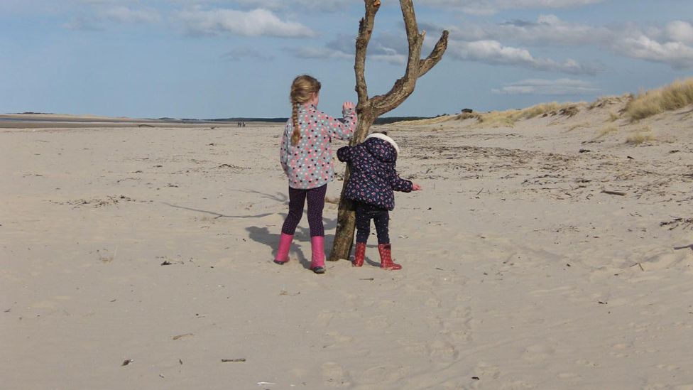 Girls on Nairn beach