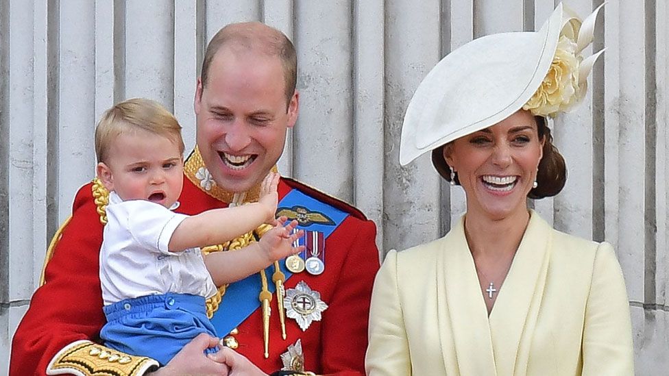 Prince Louis and the Duke and Duchess of Cambridge