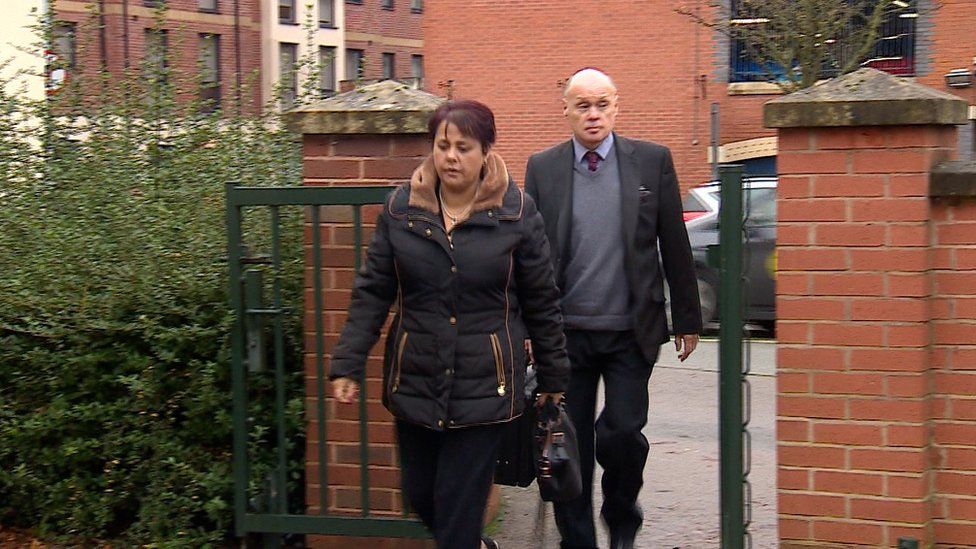 Sally Stokes arriving at the inquest