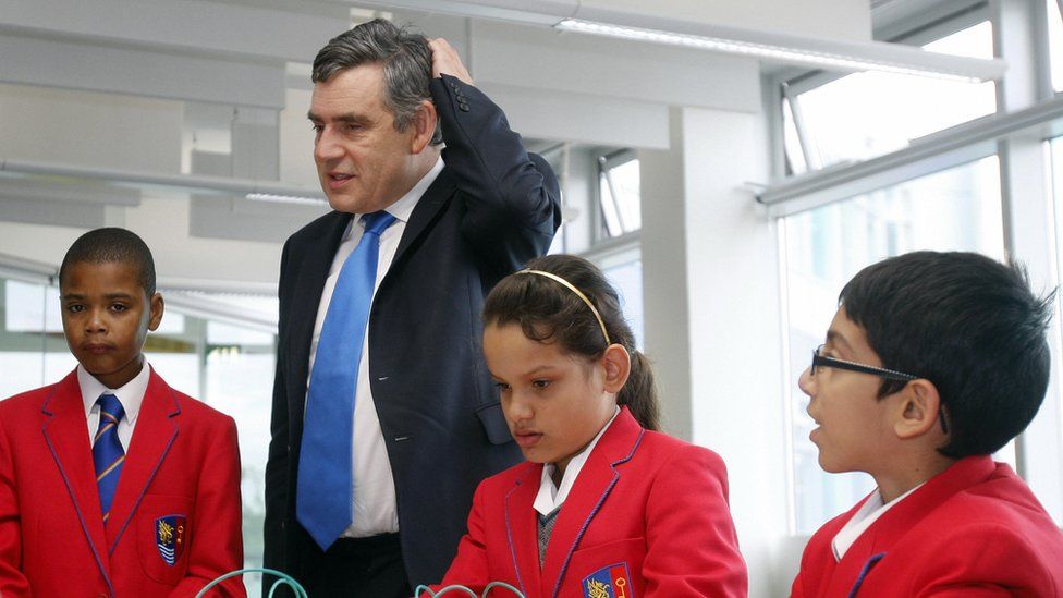 Gordon Brown visits City Academy in Hackney