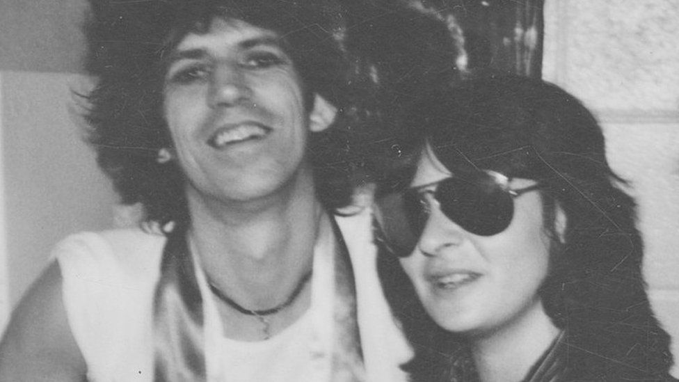 Barbara Charone alongside Keith Richards in the late 1970s
