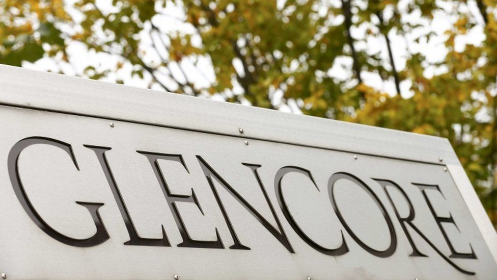 A Glencore sign at its headquarters