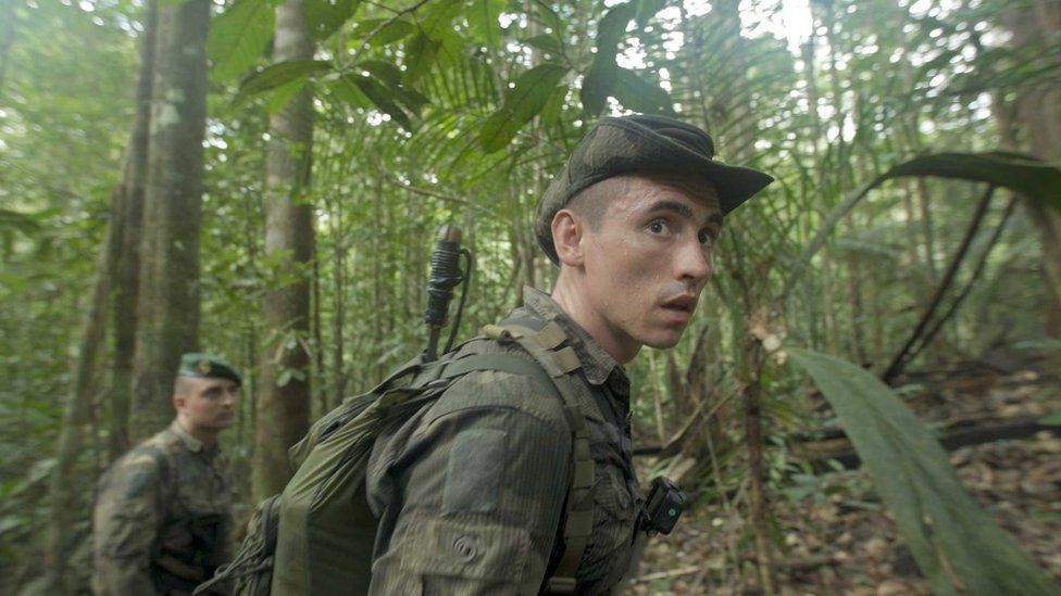 31-year-old Sergeant Vadim leads a recce of the forest looking for illegal gold miners