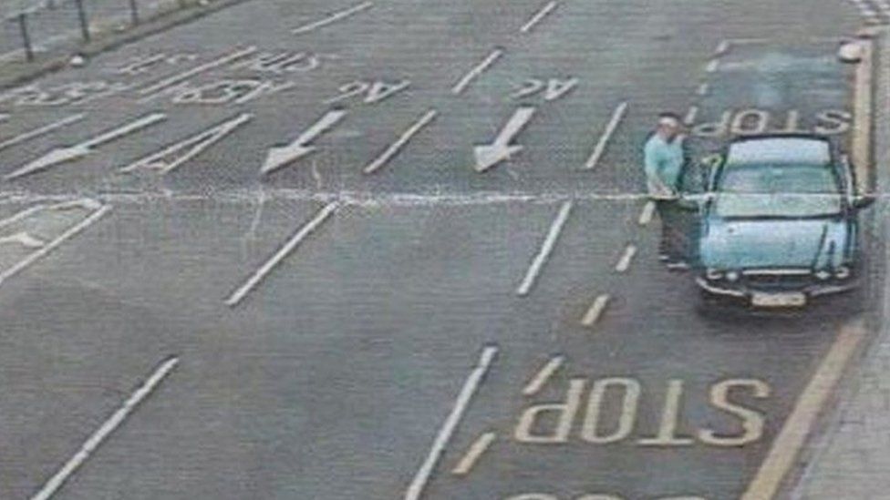 CCTV footage of Lee Williamson's car parked at the bus stop on Christmas Day