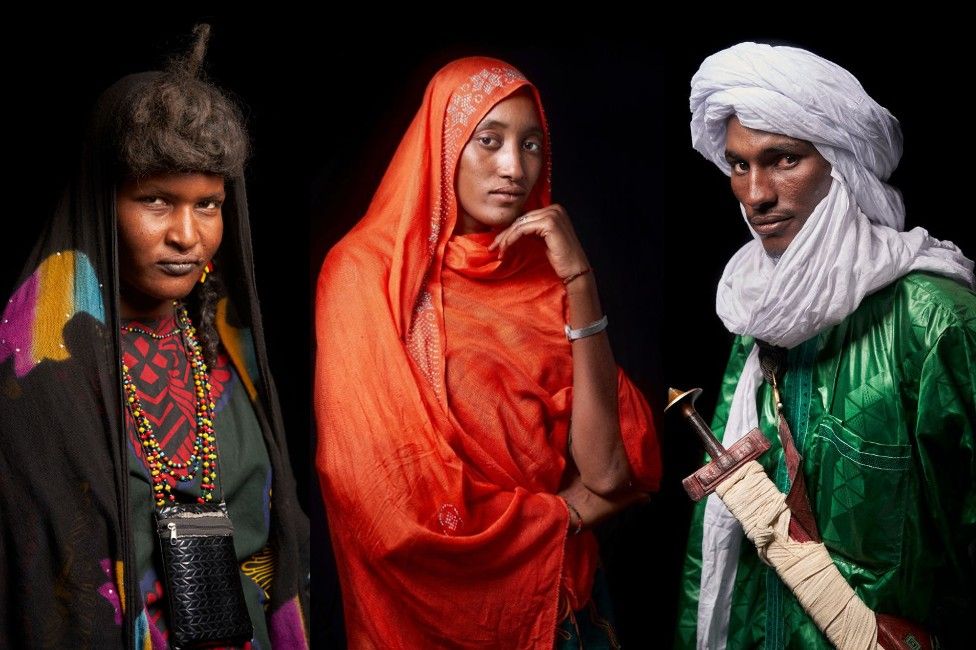 A BBC composite of three individual photo portraits that were taken by AFP.