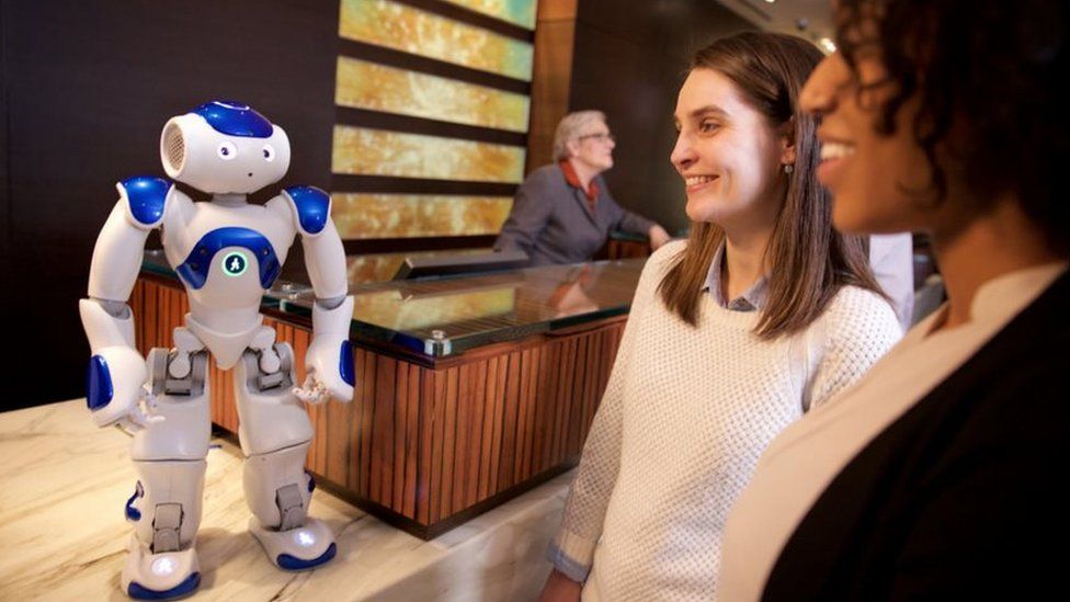 Nao robot in Hilton hotel