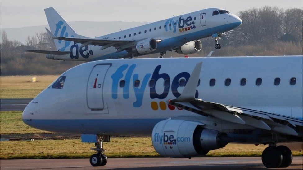 Two Flybe Embraer aircraft