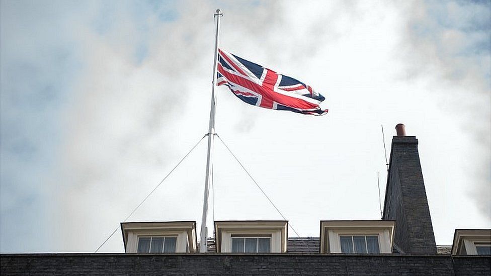 Flag at half mast over Downing Street