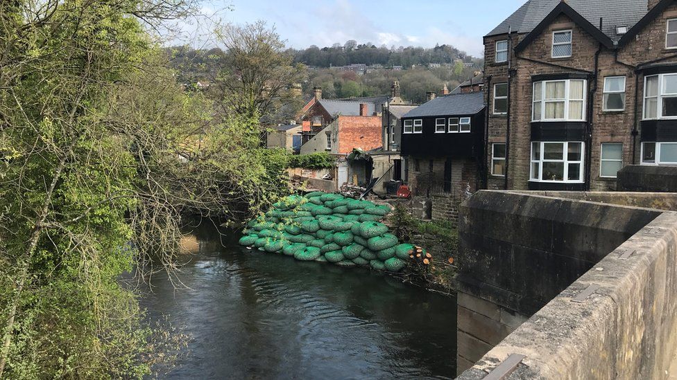 Flood defence - view from Matlock Bridge