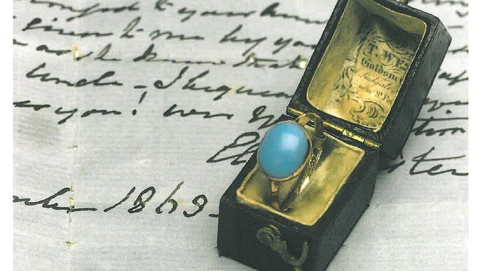 Gold and turquoise ring once owned by Jane Austen