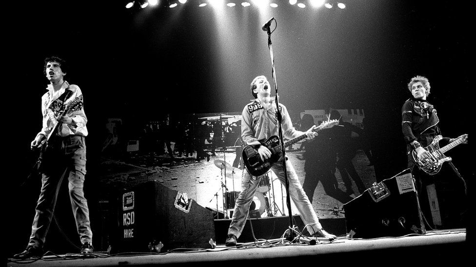 The Clash playing at the Rainbow Theatre in 1977