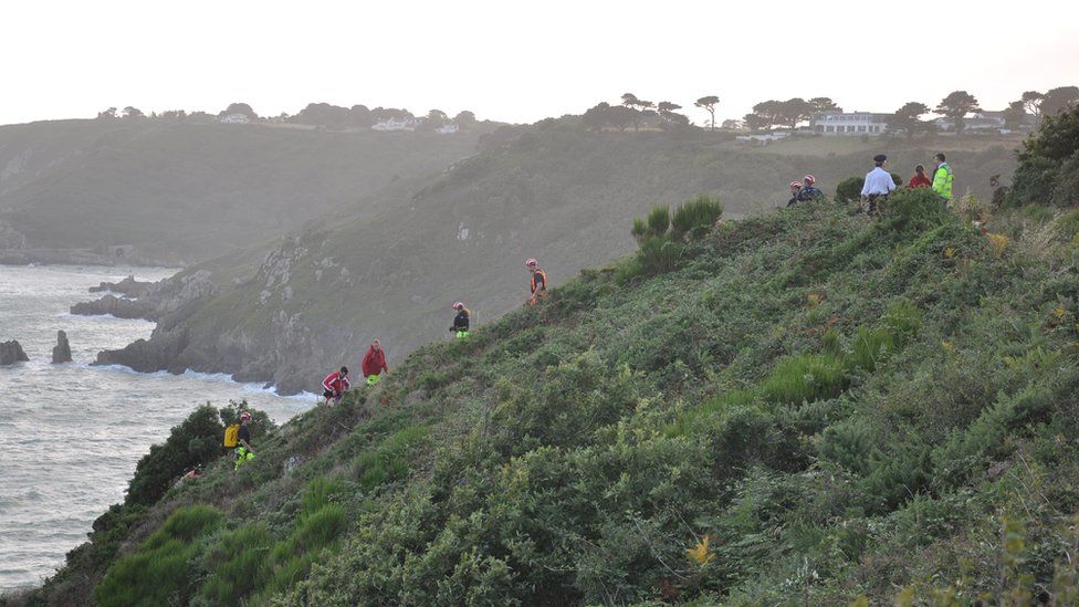 Cliff rescue workers on Guernsey's coast