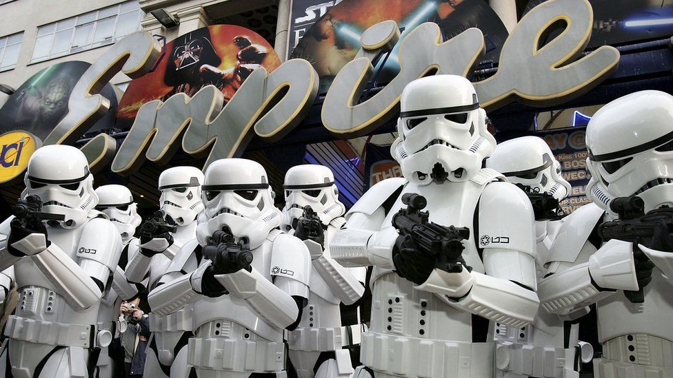 Star Wars stormtroopers in front of Empire cinema