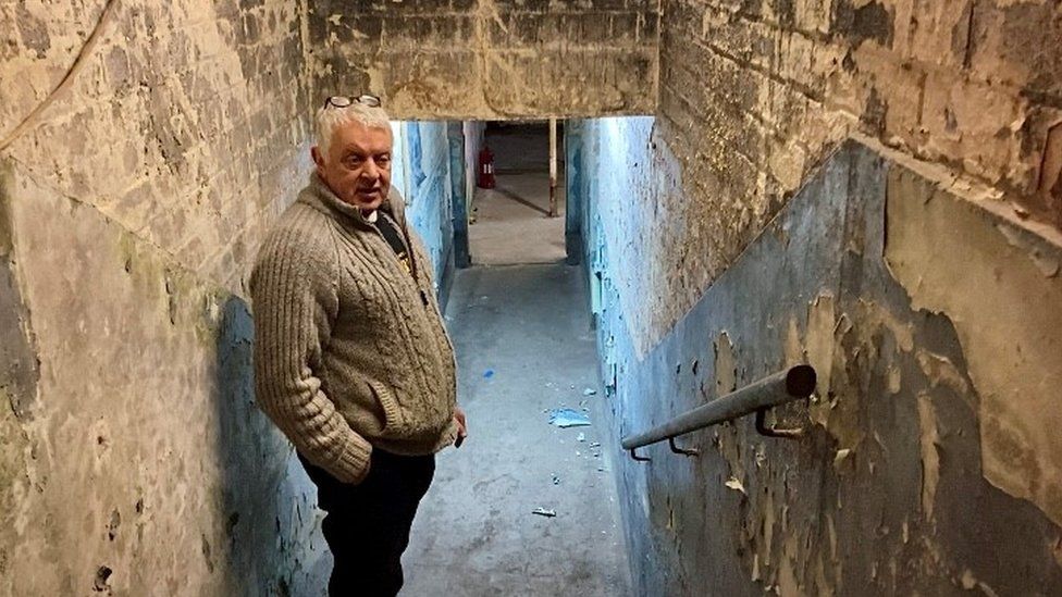 Peter Gordon inside the bunker