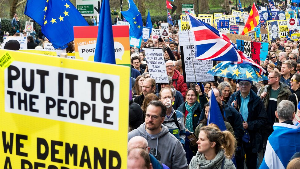 Anti-Brexit 'Put it to the People' march to demand a public vote on the final outcome of Brexit on 23rd March