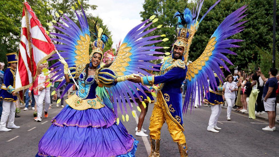 Performers at the Notting Hill Carnival 2022