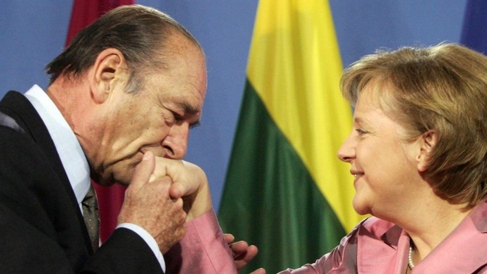 Chirac and Angela Merkel