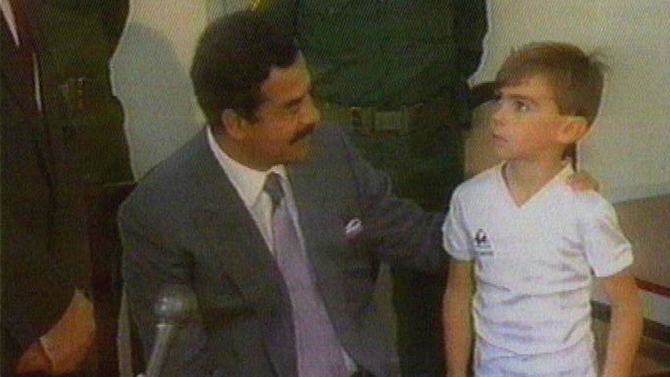 Stuart Lockwood with Saddam Hussein