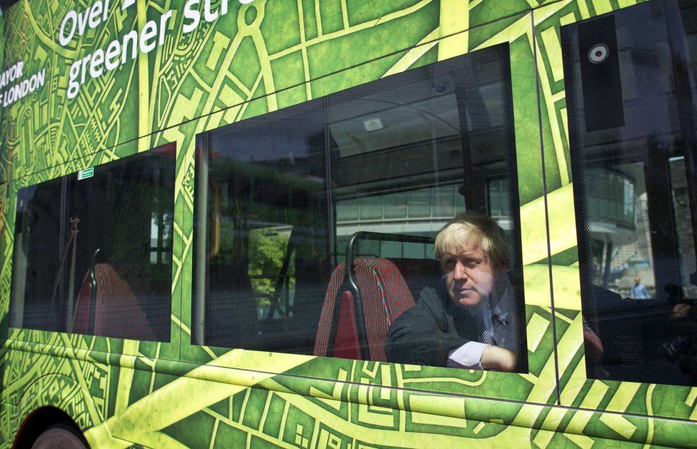 Boris Johnson on a bus