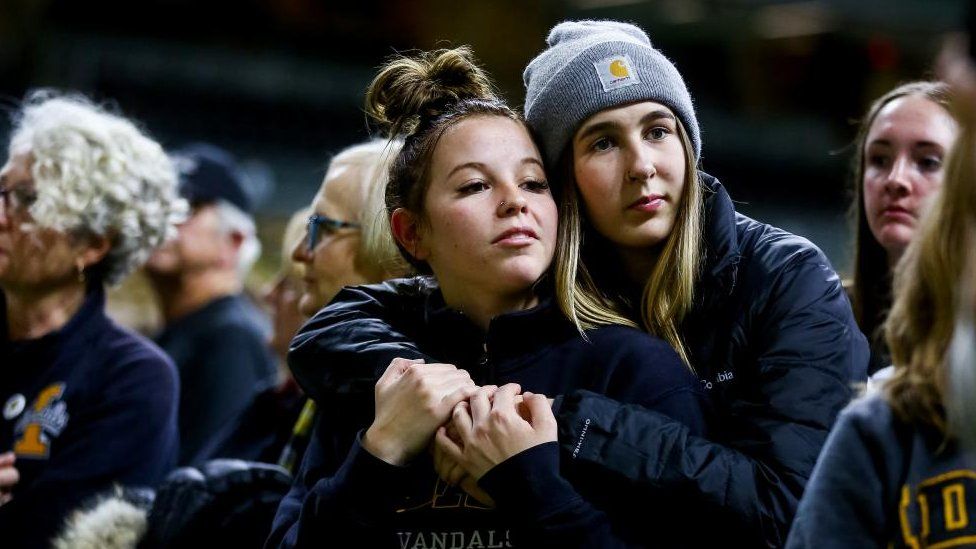 University of Idaho students at a vigil