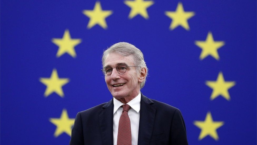 Image shows European Parliament President David Sassoli last month