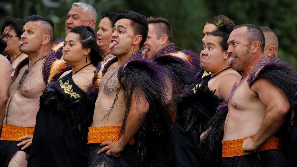 The traditional Maori welcome given to the duke and duchess