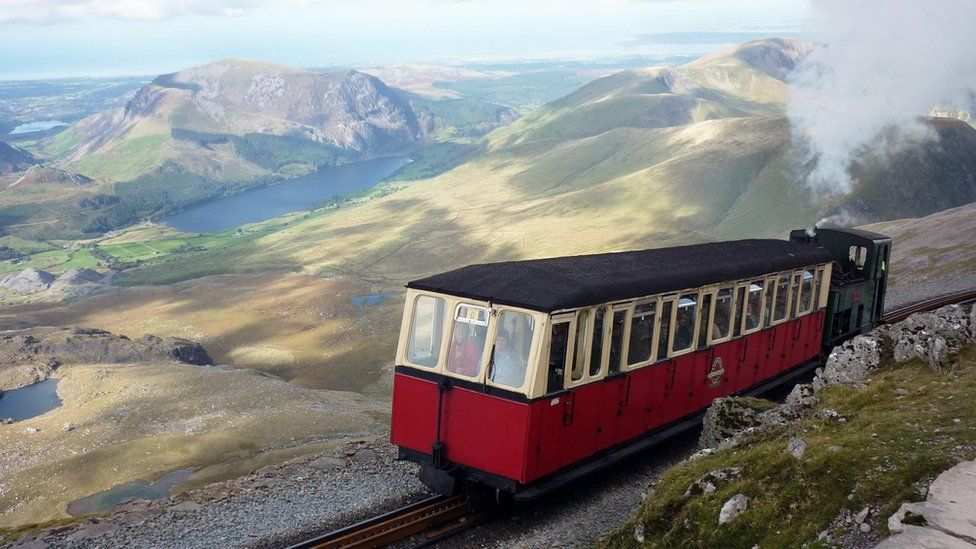 Loco number five steaming up Snowdon