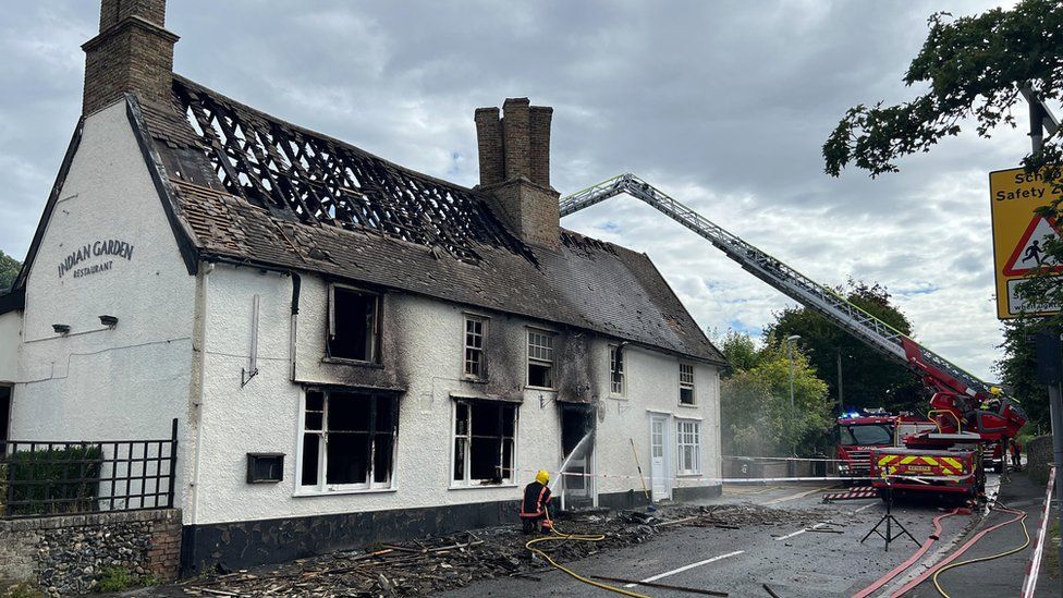 Indian Garden building damaged by fire