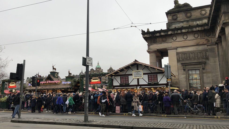 Crowds at Christmas market