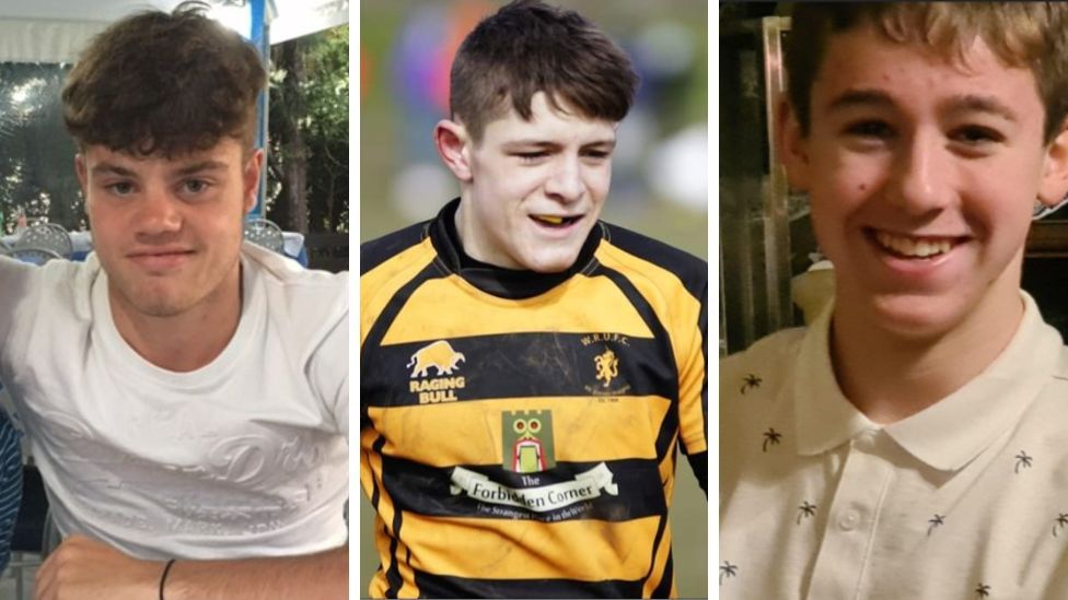 Composite picture of three teenage men who died in a car crash