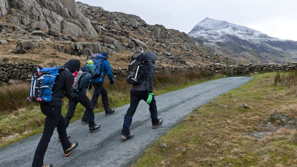 Climbers approaching Snowdon