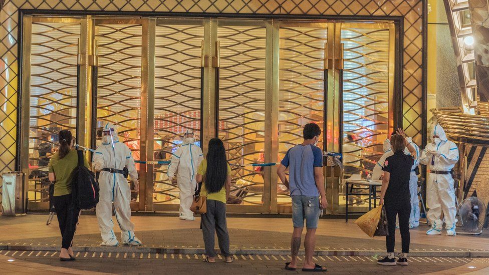 Macau's Grand Lisboa hotel under lockdown after Covid-19 cases were found there.
