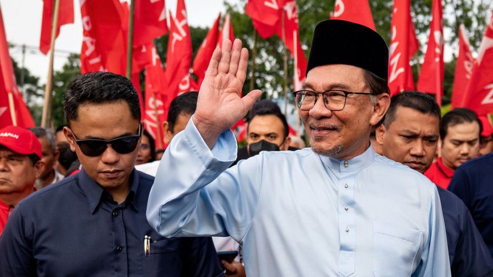 Anwar Ibrahim sworn in as Malaysian PM after post-election deadlock - BBC News