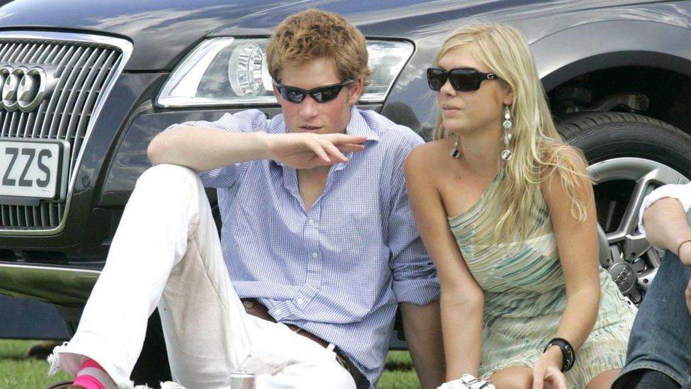 Prince Harry with Chelsy Davy at the Cartier International Polo match in 2006