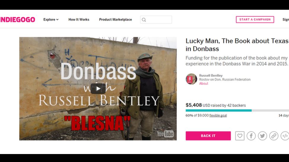 Russell Bentley's Indiegogo campaign