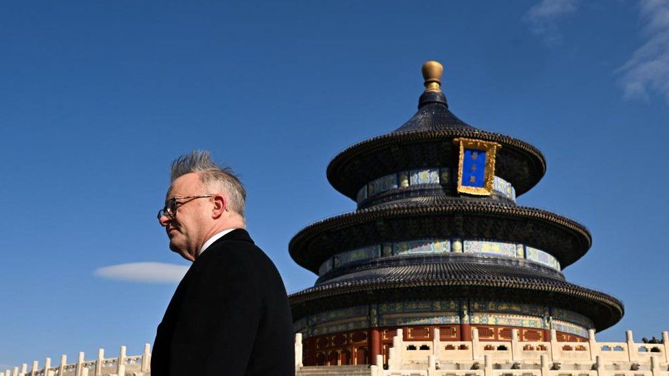 Australia's Prime Minister Anthony Albanese visits the Temple of Heaven in Beijing