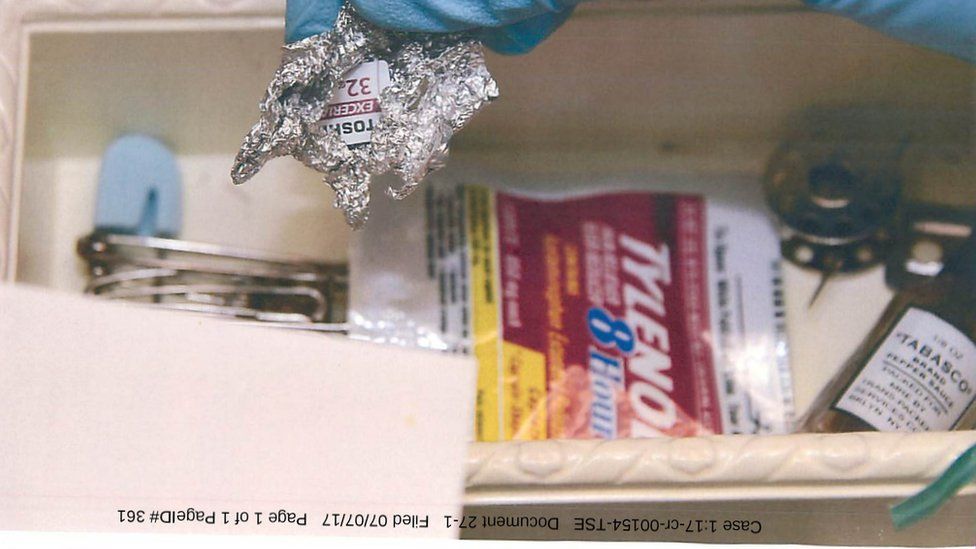 Mallory placed classified material on a Toshiba SD card, shown wrapped in tin foil, and hit it in his bedroom closet