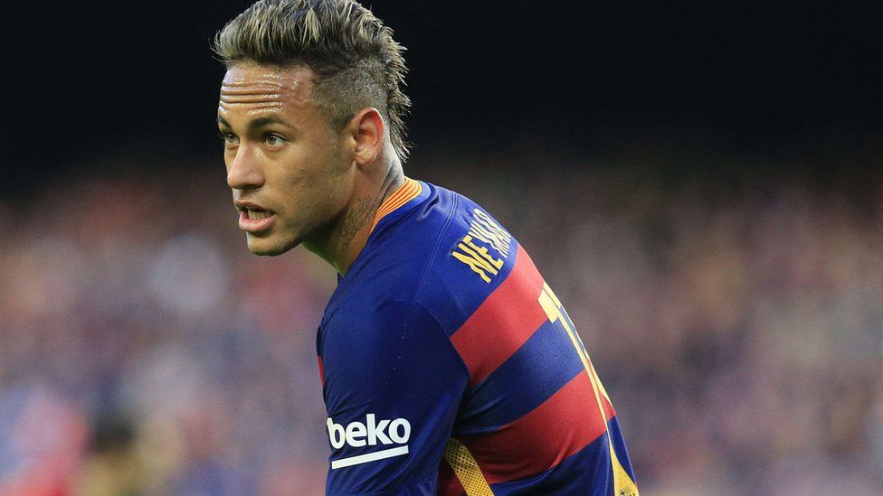 Neymar playing for Barcelona on 30 January