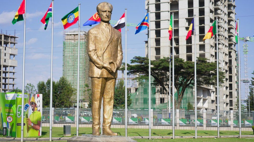 Statue of Ethiopia's emperor Haile Selassie