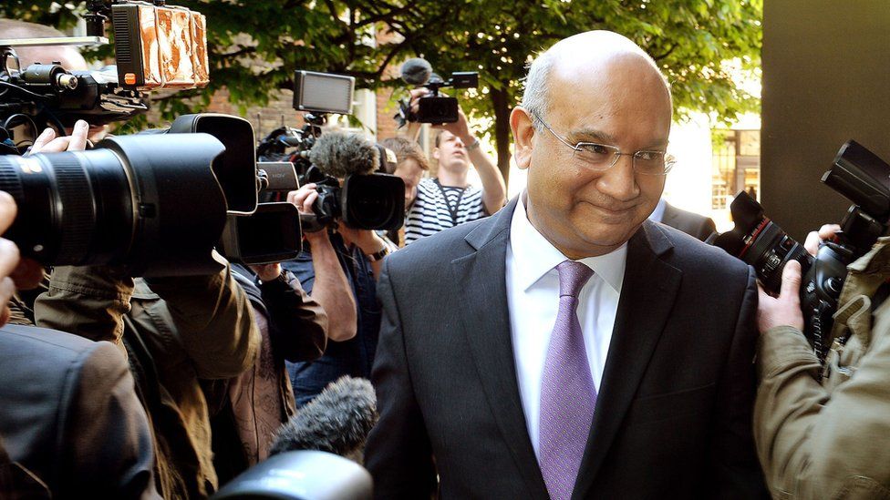 Keith Vaz being photographed and filmed by the press