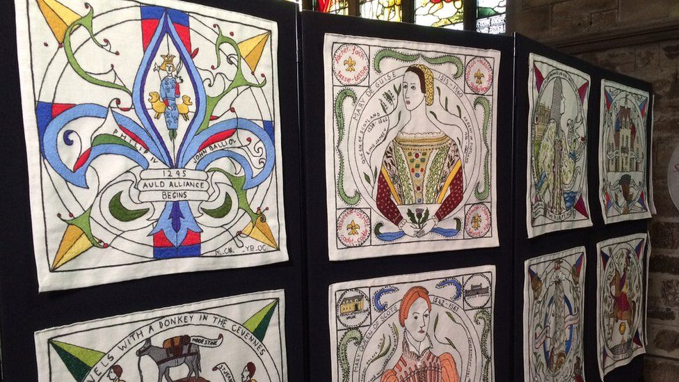 Scottish Diaspora Tapestry goes on display in Edinburgh BBC News