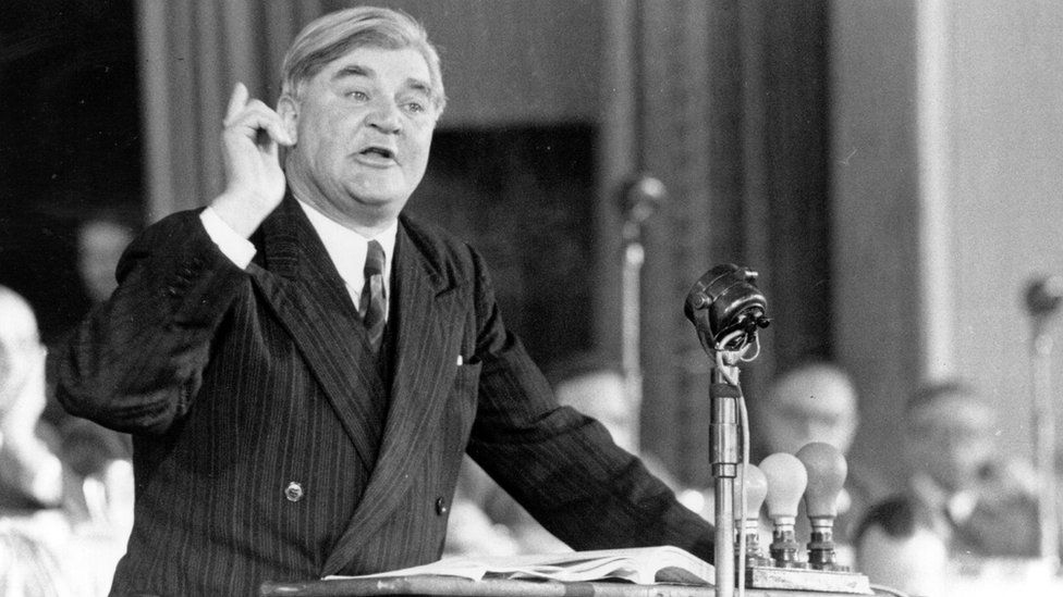 Aneurin Bevan speaking at the Labour Party Conference at Margate
