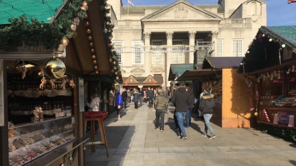 Stalls at the Christmas Market